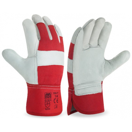 GUANTE MIXTO DE SERRAJE Y VACUNO 1ª CON LONA MANGUITO RIGIDO