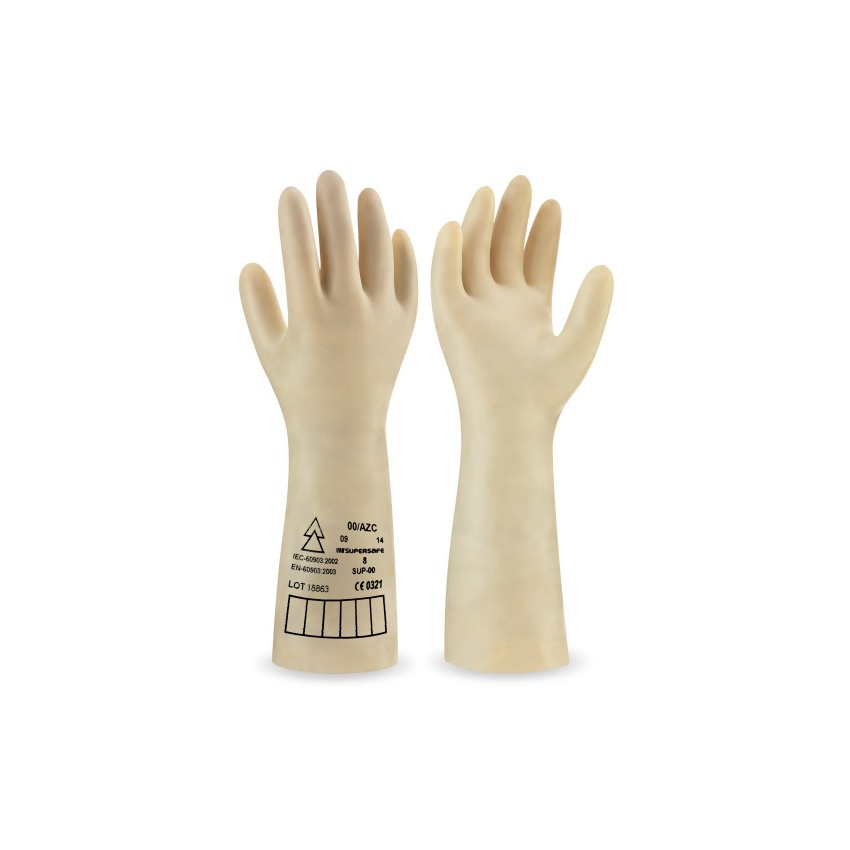 GUANTE LATEX NATURAL SIN SOPORTE PARA TRABAJOS ELÉCTRICOS CLASE 0-1000V