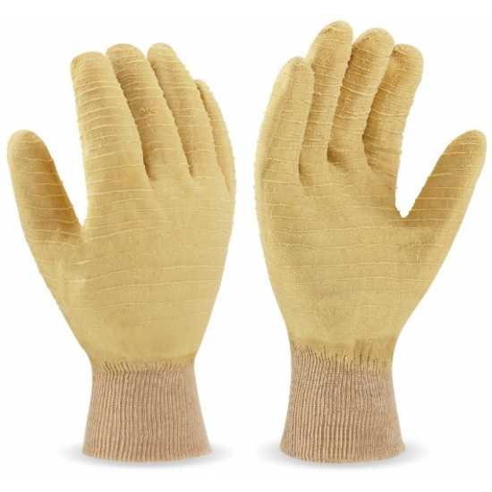 GUANTE DE LATEX 1ª CON SOPORTE DE ALGODÓN PUÑO ELÁSTICO Y FORRO INTERIOR