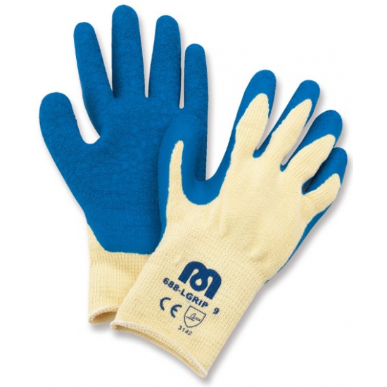 GUANTE DE LATEX CON SOPORTE DE PUNTO POLIESTER-ALGODÓN CON PUÑO ELASTICO