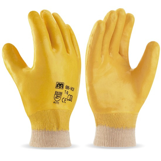 GUANTE NITRILO FLEXIBLE CON SOPORTE PUNTO ALGODÓN Y PUÑO ELASTICO