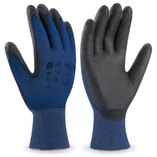 GUANTE DE NYLON ULTRAFINO GALGA 18 CON RECUBRIMIENTO DE POLIURETANO NEGRO