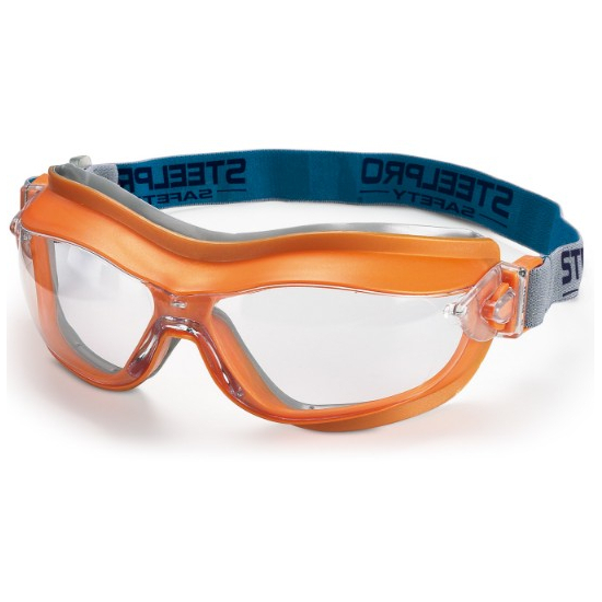 Gafa Integral ocular claro antiempañante para riesgos mecánicos. Color Naranja