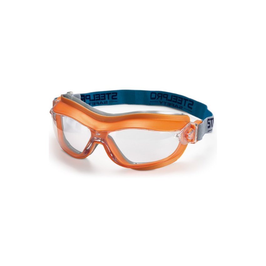 Gafa Integral ocular claro antiempañante para riesgos mecánicos. Color Naranja