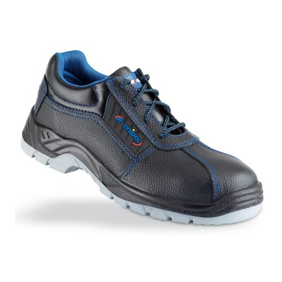 Zapato piel negra S3 "Metal Free" con suela de Poliuretano doble densidad. Mod Tarraco