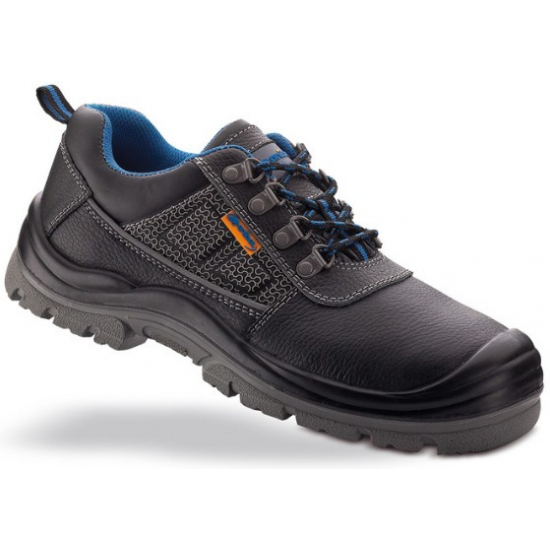 Zapato piel negra en S3 con suela de Poliuretano doble densidad. Mod Lucentum