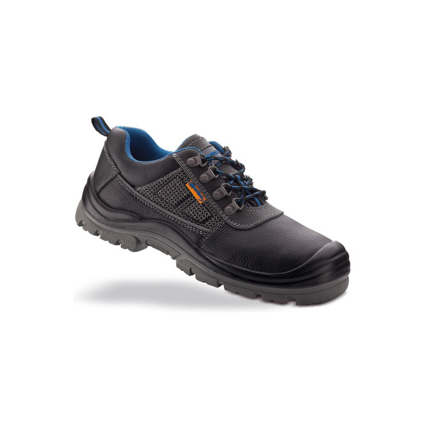 Zapato piel negra en S3 con suela de Poliuretano doble densidad. Mod Lucentum