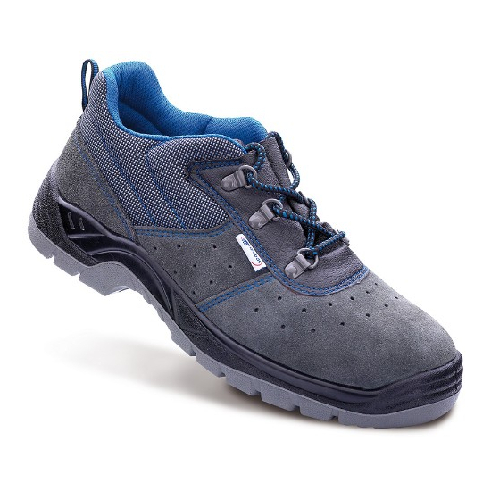 Zapato piel serraje perforada en S1P con suela de Poliuretano doble densidad. Mod Scorpio