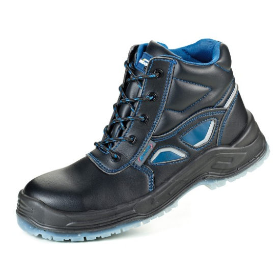 Bota mod. “LEONIDAS”. Bota piel microfibra en S3 con suela Poliuretano doble densidad extra-ancha.