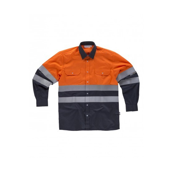 CAMISA ALTA VISIBILIDAD MANGA LARGA BICOLOR MOD C3813