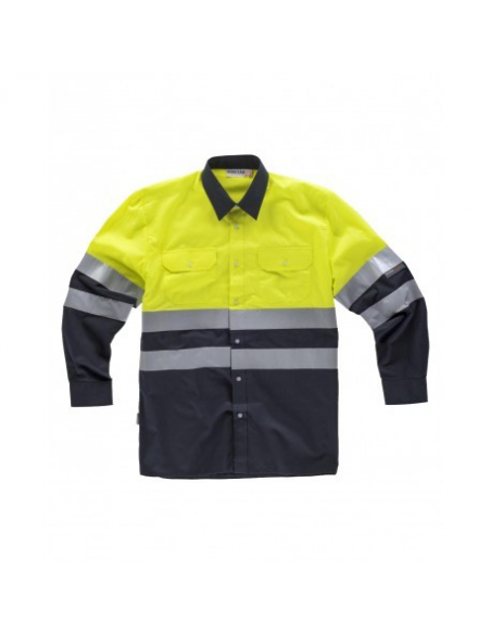 CAMISA ALTA VISIBILIDAD MANGA LARGA BICOLOR MOD C3813