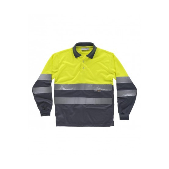 POLO ALTA VISIBILIDAD BICOLOR MANGA LARGA MOD C3870 2
