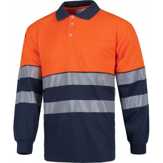 POLO ALTA VISIBILIDAD BICOLOR MICROPIQUE MANGA LARGA MOD C3891 2