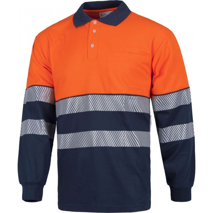 POLO ALTA VISIBILIDAD BICOLOR MICROPIQUE MANGA LARGA MOD C3891
