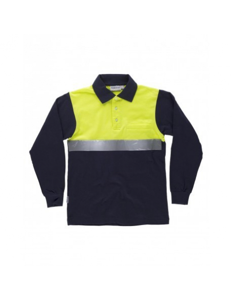 POLO ALTA VISIBILIDAD BICOLOR MANGA LARGA MOD C3843