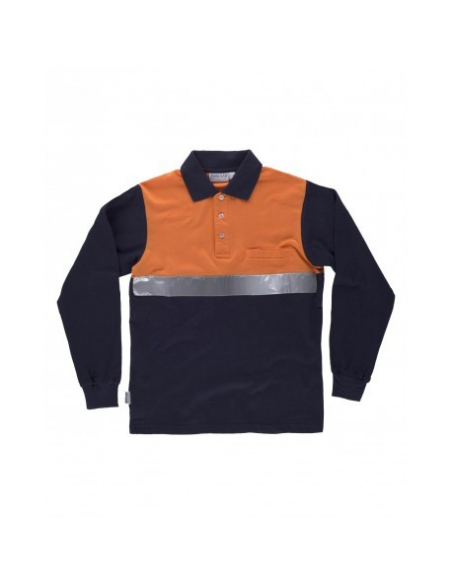 POLO ALTA VISIBILIDAD BICOLOR MANGA LARGA MOD C3843