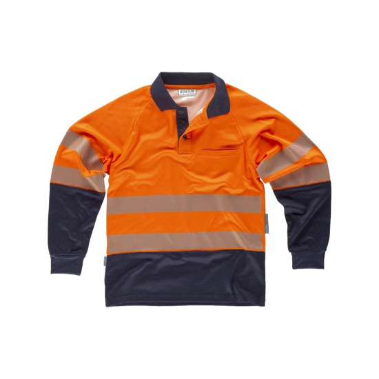 POLO ALTA VISIBILIDAD BICOLOR MANGA LARGA MOD C3896 2