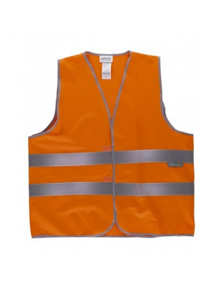 CHALECO ALTA VISIBILIDAD CON CINTAS REFLECTANTES MOD HVTT01