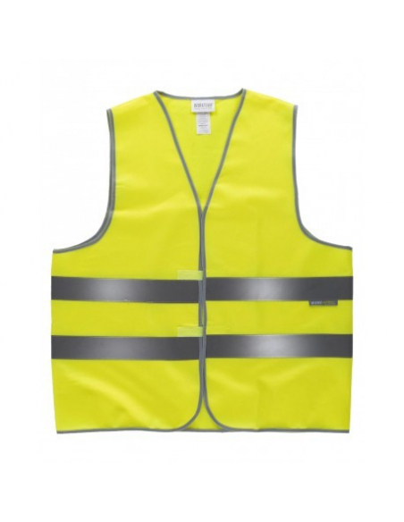 CHALECO ALTA VISIBILIDAD CON CINTAS REFLECTANTES MOD HVTT01
