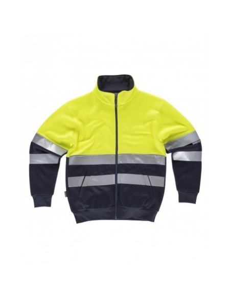 SUDADERA ALTA VISIBILIDAD BICOLOR CREMALLERA ENTERA MOD C9037