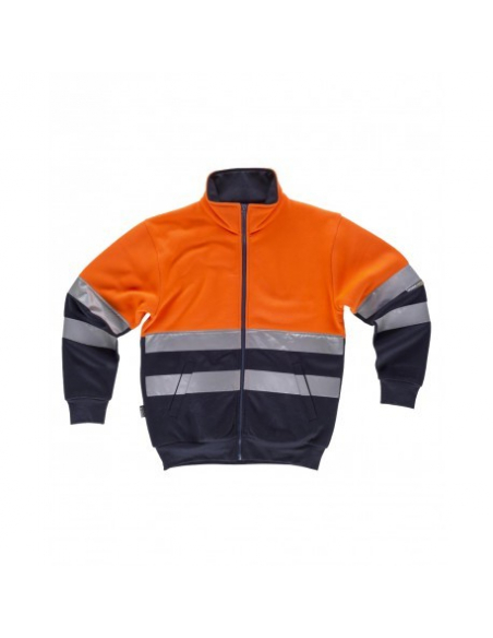 SUDADERA ALTA VISIBILIDAD BICOLOR CREMALLERA ENTERA MOD C9037