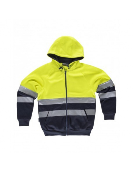 SUDADERA ALTA VISIBILIDAD BICOLOR CON CAPUCHA MOD C9036