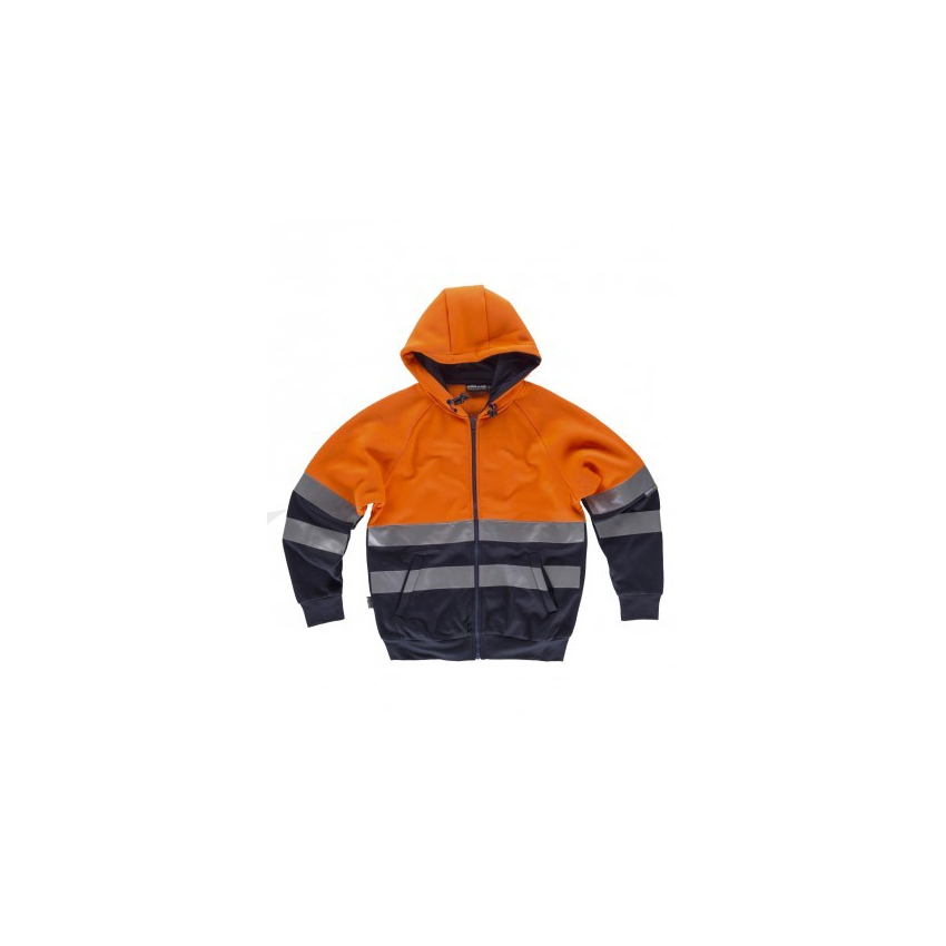 SUDADERA ALTA VISIBILIDAD BICOLOR CON CAPUCHA MOD C9036
