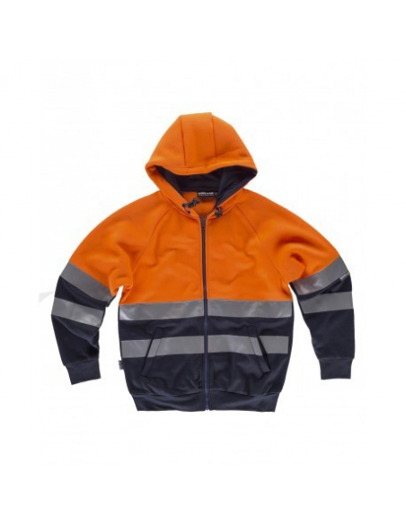 SUDADERA ALTA VISIBILIDAD BICOLOR CON CAPUCHA MOD C9036