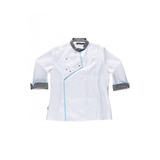 CHAQUETA COCINERA COMBINADA ENTALLADA MOD B9242