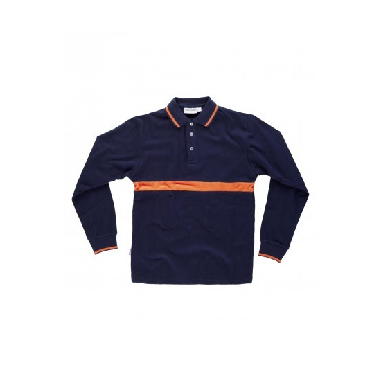 POLO BICOLOR ALGODÓN PIQUE MANGA LARGA MOD C3852 2