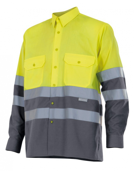 CAMISA ALTA VISIBILIDAD BICOLOR MANGA LARGA MOD 144
