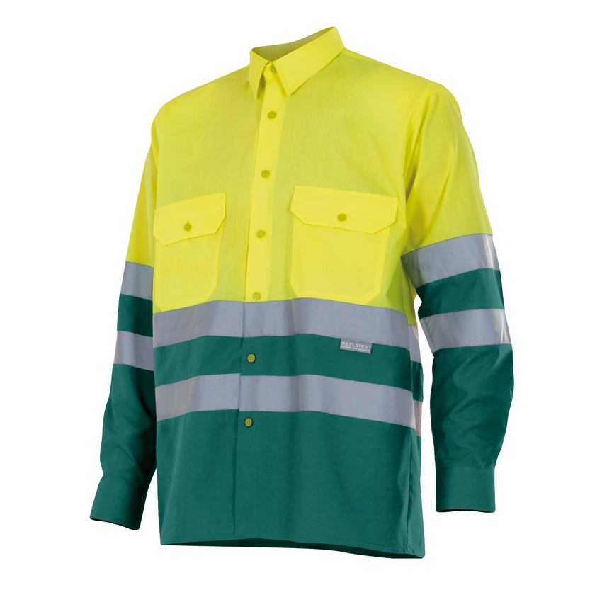 CAMISA ALTA VISIBILIDAD BICOLOR MANGA LARGA MOD 144