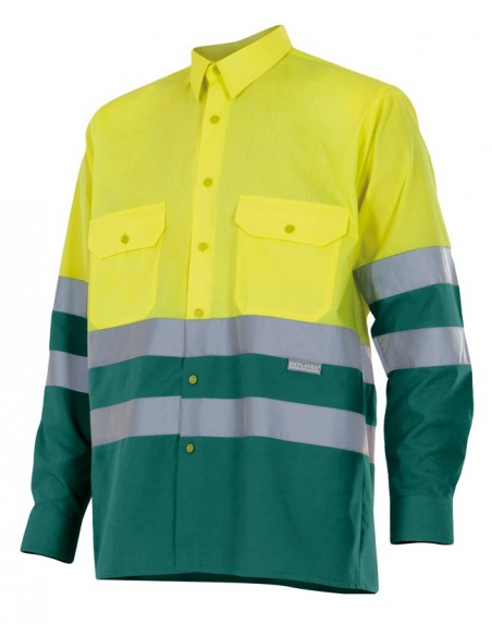 CAMISA ALTA VISIBILIDAD BICOLOR MANGA LARGA MOD 144