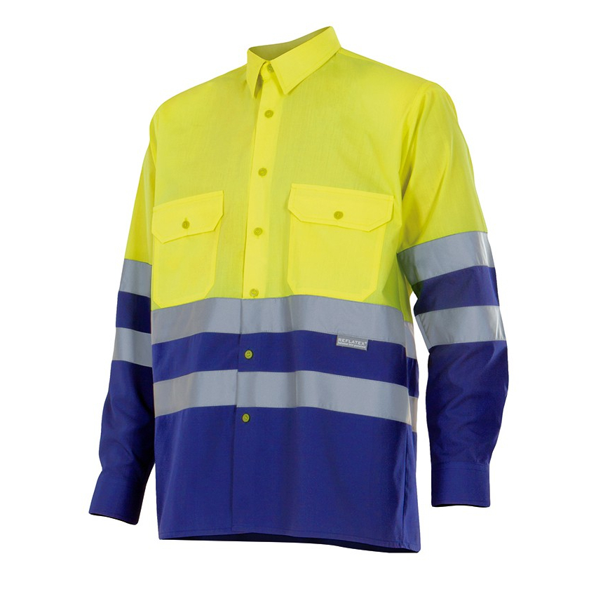 CAMISA ALTA VISIBILIDAD BICOLOR MANGA LARGA MOD 144
