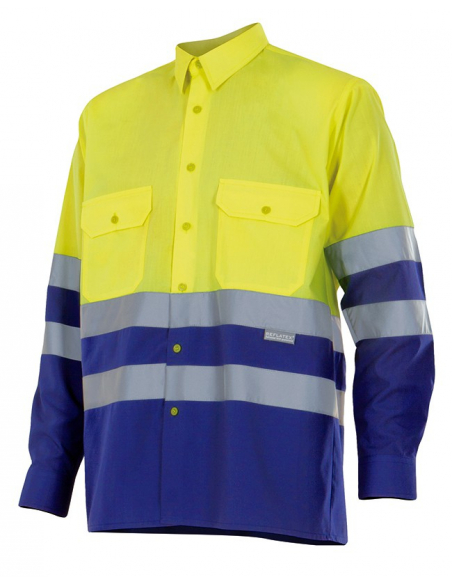CAMISA ALTA VISIBILIDAD BICOLOR MANGA LARGA MOD 144