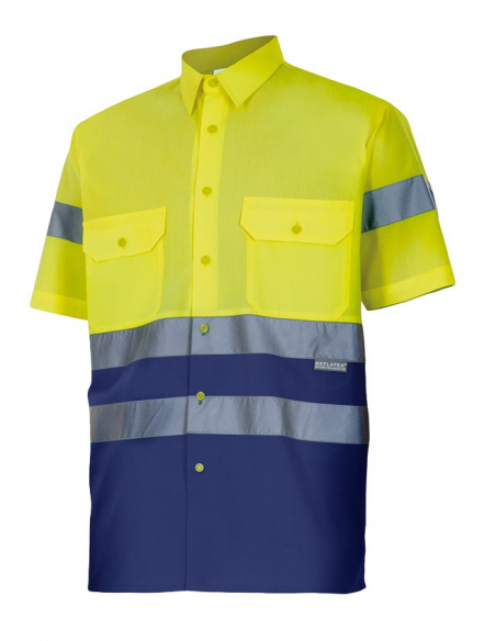 CAMISA ALTA VISIBILIDAD BICOLOR MANGA CORTA MOD 142