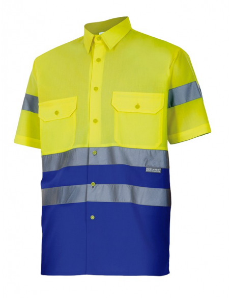 CAMISA ALTA VISIBILIDAD BICOLOR MANGA CORTA MOD 142