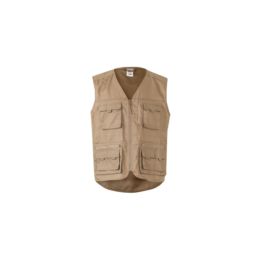 CHALECO MULTIBOLSILLOS REJILLA TRANSPIRABLE MOD SAFARI