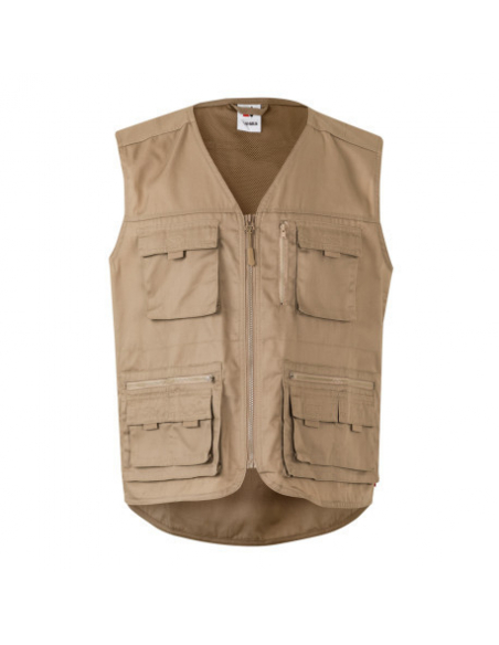 CHALECO MULTIBOLSILLOS REJILLA TRANSPIRABLE MOD SAFARI