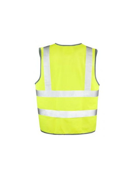 CHALECO ALTA VISIBILIDAD DE SEGURIDAD CON TRES BANDAS MOD 81333