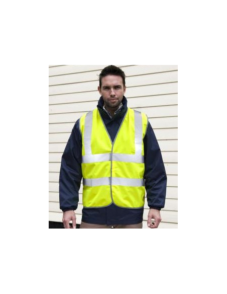 CHALECO ALTA VISIBILIDAD DE SEGURIDAD CON TRES BANDAS MOD 81333